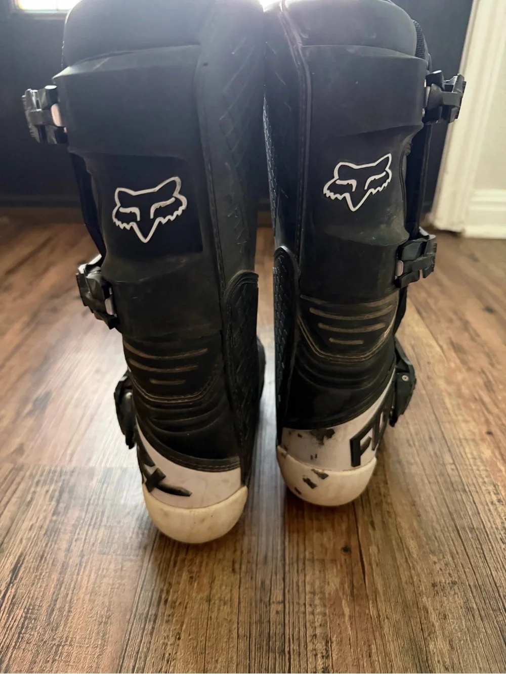 Fox Kids Black and White Motocross Boots